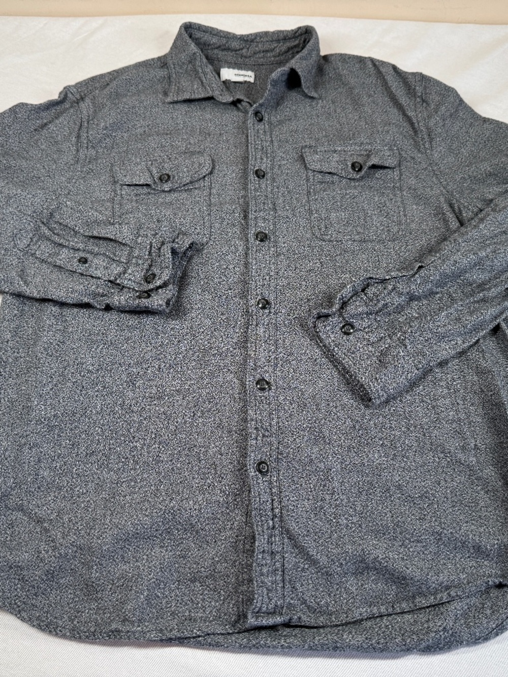 Sonoma Men's Heavy Duty Button Up Long Sleeve Shirt Size Large - Charcoal